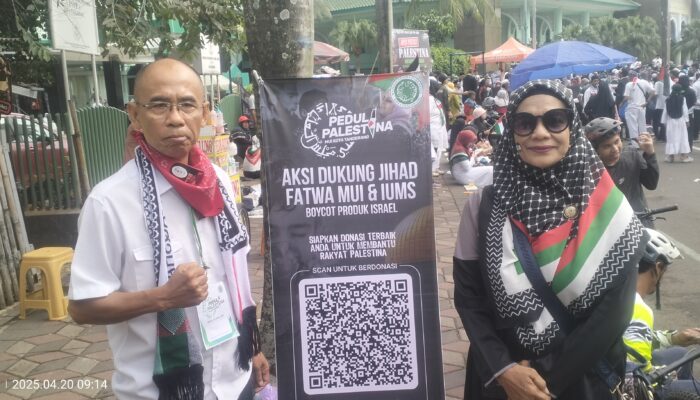 Ketua DPD LPM Kota Tangerang, Bersama Ketua RW 04 Gebang Raya Hadiri Aksi Bela Palestina 