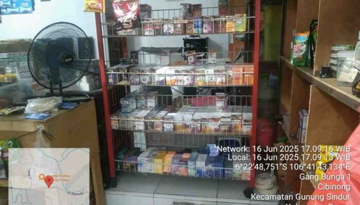 Peredaran Rokok Ilegal Tanpa Cukai Dijual Bebas di Kampung Alas Tua Gunung Sindur