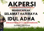 Ketua AKPERSI DPD Banten, Yudianto, Sampaikan Ucapan Selamat Hari Raya Idul Adha 1446 H
