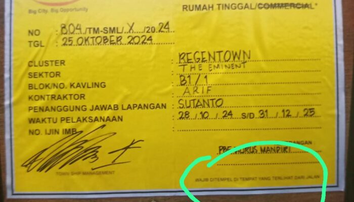 Diduga Bangunan Tanpa Izin PBG di Kabupaten Tangerang, Satpol PP Diminta Bertindak Tegas