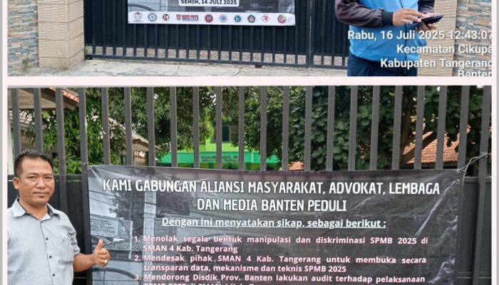Merasa Kecewa Aliansi Gembok Gerbang Sekolah SMA 4 Cikupa Tangerang Banten