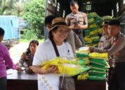 Masyarakat Sibabagun Antusias Serbu Beras Murah Di Gerakan Pangan Murah (GPM) Kapolres Kabupaten Tapanuli Tengah