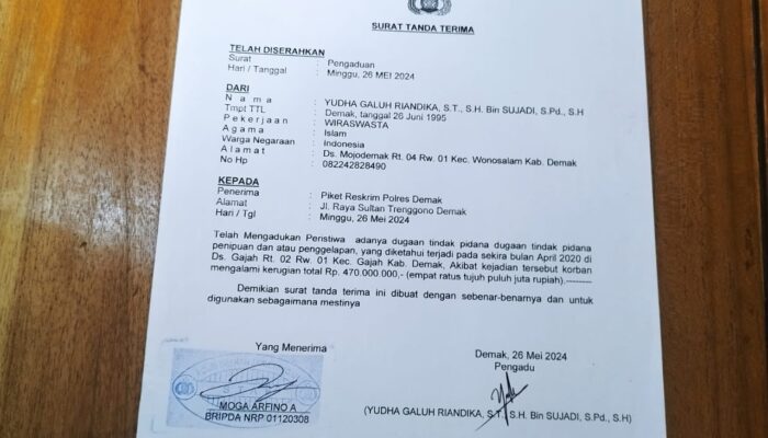 Miris ! Laporan Warga di Polres Demak Diduga Berjalan Seperti Keong Sawah