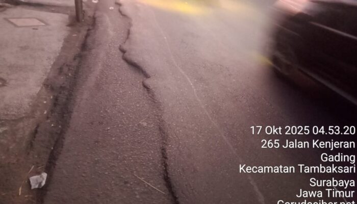 Jalan Raya Kenjeran 269 Surabaya Rusak Parah Rawan Kecelakaan dan MancetTotal diJam Sibuk