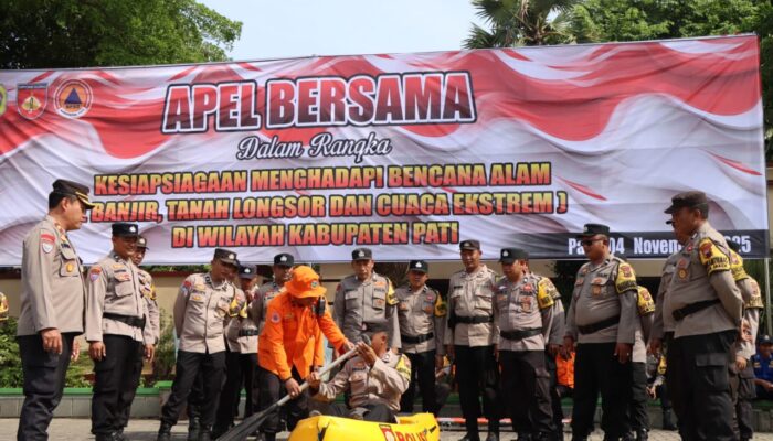 Polresta Pati Gelar Apel Siaga Bencana 2025, Kapolresta Tekankan Sinergi Pentahelix