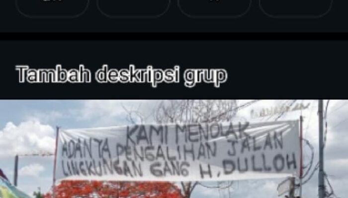 Warga Bentuk Grup “Menolak Penutupan Jalan Gg. H. Dulloh”, Simbol Perlawanan Atas Pengalihan Akses Jalan oleh Pihak Pengembang