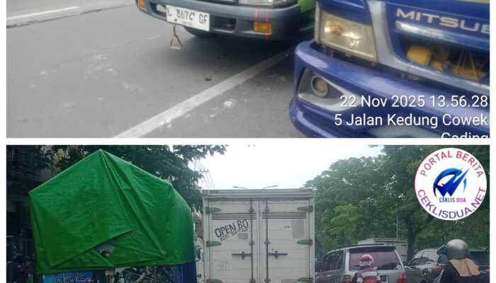 Dua Truk Hino Diduga Parkir Sembarangan di Kedung Cowek, Warga Resa dan Keluhkan Minimnya Respons Polsek Tambaksari