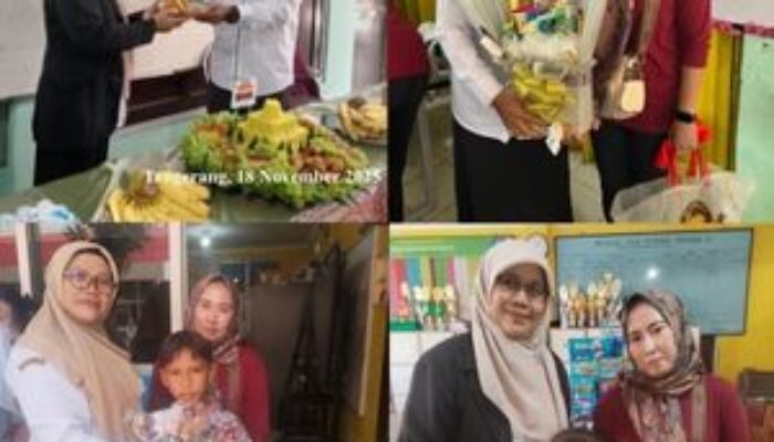 Para Komite SDN Pabuaran 02 Membuat Nasi Tumpeng untuk Merayakan Hari Guru Nasional
