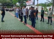 Personel Satresnarkoba Polres Tangerang Selatan Gelar Apel Pagi Dipimpin Kabag SDM, Tekankan Disiplin dan Integritas Anggota