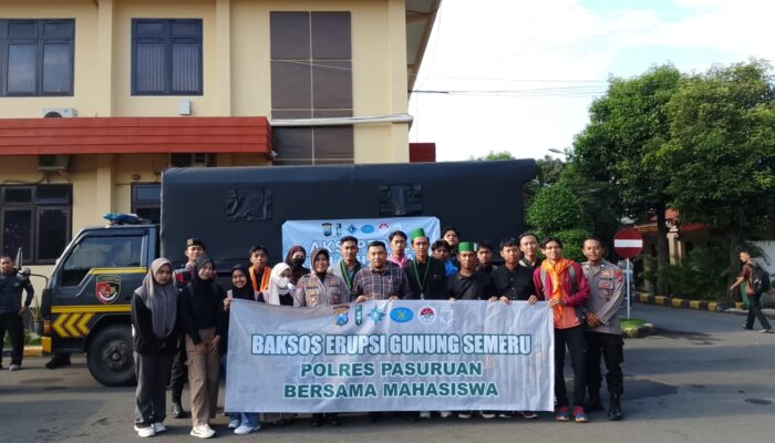 Polres Pasuruan dan Aliansi Mahasiswa Berangkatkan Bantuan untuk Korban Erupsi Semeru