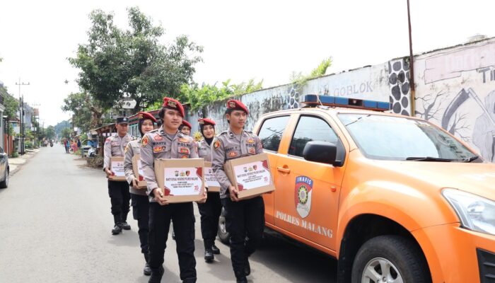 HUT Reserse ke 78 Polres Malang Gelar Santunan Anak Yatim dan Baksos