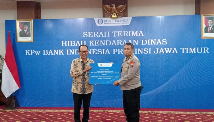 Dukung Tugas Polri Bank Indonesia Jatim Hibahkan 3 Unit Ranmor
