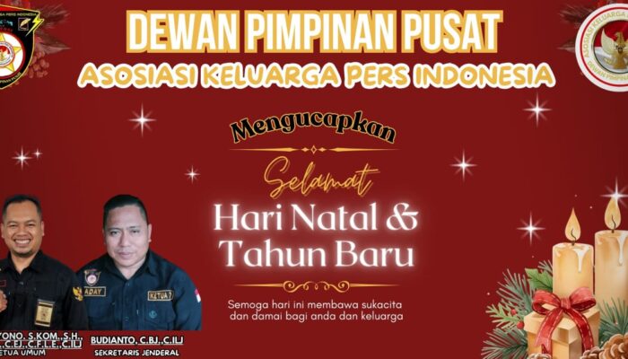 Ketua Umum AKPERSI Ucapkan Selamat Natal dan Tahun Baru, Tekankan Persatuan dan Toleransi