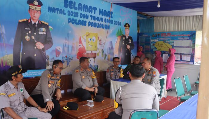 Kapolres Pasuruan Kunjungi Pos Pam : Tingkatkan Keamanan dan Pelayanan Humanis Hadapi Libur Nataru