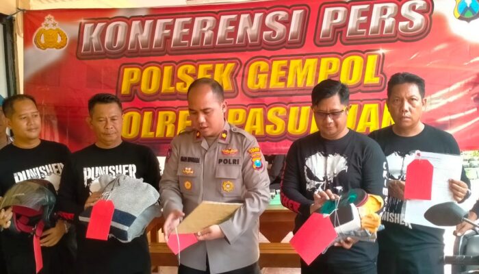 Polsek Gempol Tangkap Lima Pelaku Curanmor dan Curemas Yang Beroperasi di Wilayah Gempol