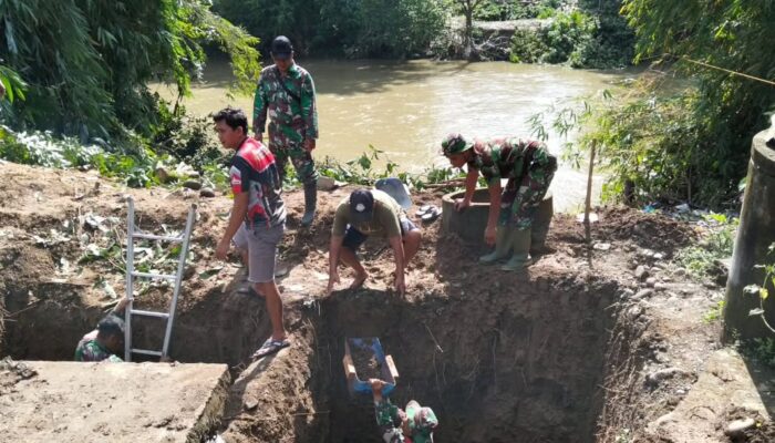 Kodim Grobogan dan Warga Bahu Membahu Bangun Jembatan Garuda, Dongkrak Ekonomi Desa