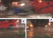 Hujan Deras Disertai Angin Kencang dan Petir Landa Surabaya