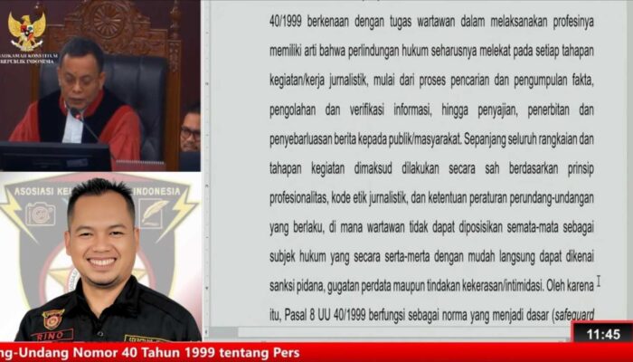 MK Tegaskan Wartawan Tak Bisa Dikrimiminalisasi, AKPERSI Beri Apresiasi dan Seruan Moral
