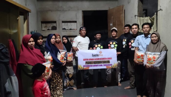 LAZISMU Jayanti Bergerak Cepat, Bantu Warga Terdampak Banjir di Kecamatan Jayanti