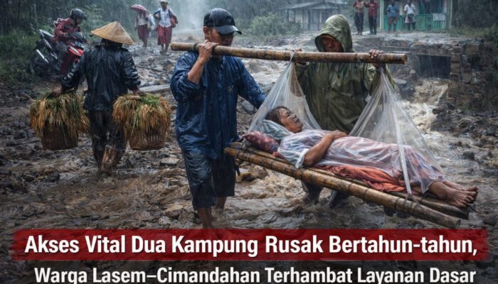 Jalan dan Jembatan Kampung Lasem Dibiarkan Rusak, Warga Kesulitan ke Puskesmas