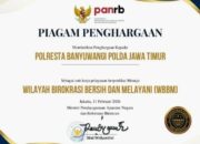 Polresta Banyuwangi Raih Penghargaan Zona Integritas Menuju WBBM Tahun 2025