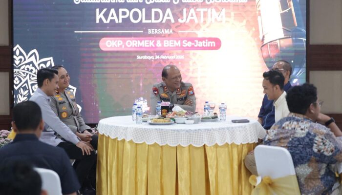Kapolda Jatim Silaturahmi dan Buka Puasa Bersama OKP, ORMEK dan BEM Se-Jawa Timur