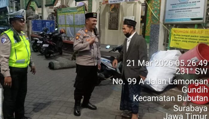 Polsek Bubutan Polrestabes Surabaya Pastikan Salat Idulfitri Aman, Ribuan Jamaah Padati Masjid Baiturrahim