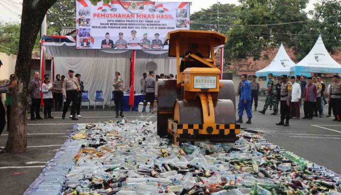 5.475 Botol Miras Ilegal Disita, Polresta Pati Tegaskan Perang terhadap Peredaran Minuman Keras
