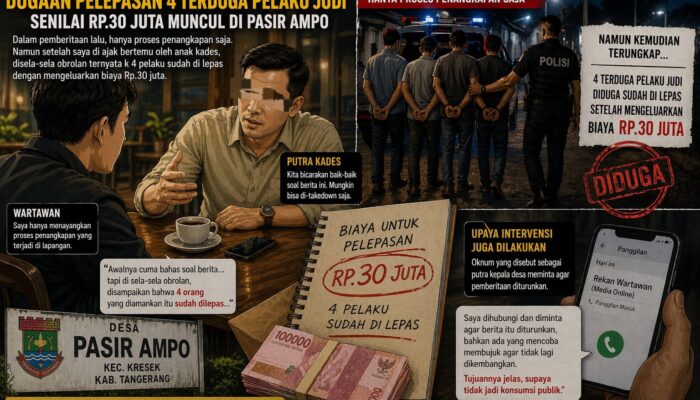 Terkuak Usai Pertemuan, Muncul Dugaan Pelepasan 4 Terduga Pelaku Judi Rp30 Juta di Pasir Ampo