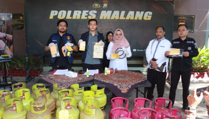Polres Malang Bongkar Sindikat Pengoplos LPG Bersubsidi di Kepanjen