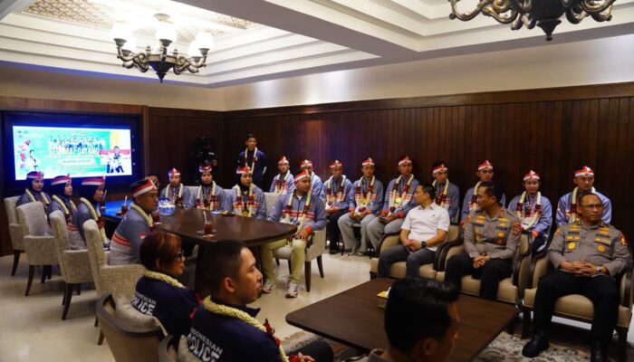 As SDM Kapolri Sambut Kepulangan Kontingen Taekwondo Garbha Presisi Peraih Juara Umum WATA Championship 2026