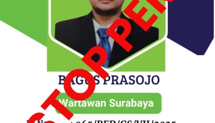 Stop Pers, Bagus Prasojo Wartawan Surabaya.