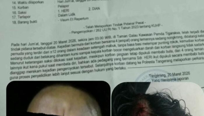 Bendahara Ormas Lapbas Kabupaten Tangerang Jadi Korban Pengeroyokan Orang Tidak Di Kenal ‎