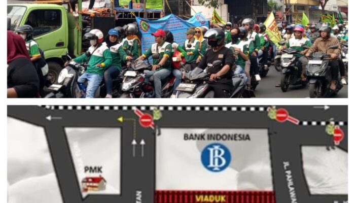 Gelombang Massa Tak Terbendung! Pusat Surabaya Dikuasai Buruh, Jalanan Sesak Parah.