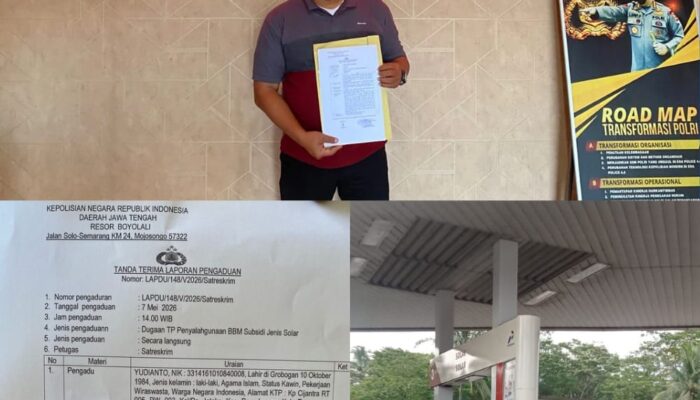Pimpinan Perusahaan PT Media Garuda Siber Resmi Laporkan Dugaan Praktik Mafia Solar Subsidi ke Polres Boyolali