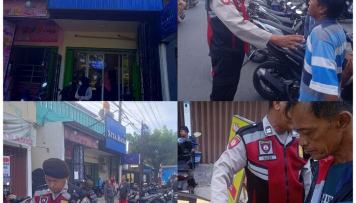 Patroli Samapta Polsek Tambaksari Aiptu Budi Hariyanto Tertibkan Parkir Liar di Jl. Kedung Cowek Surabaya