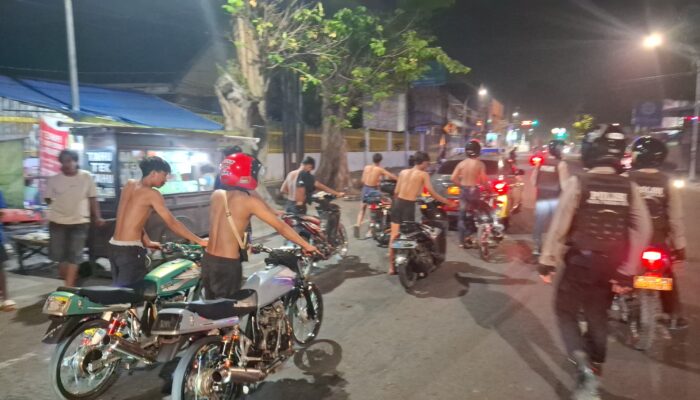 Patroli Pleton Siaga Polres Pasuruan Kota Amankan 14 Motor Diduga Balap Liar