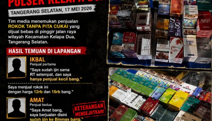 Rokok Ilegal Dijual Bebas di Wilayah Hukum Polsek Kelapa Dua