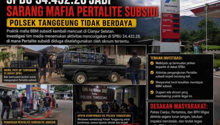 SPBU 34.432.28 Jadi Sarang Mafia Pertalite Subsidi, Polsek Tanggeung Tidak Berdaya