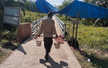 Renovasi Jembatan Merah Putih Presisi Tahap II Capai 80 Persen di Kepenghuluan Harapan Jaya