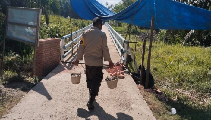 Renovasi Jembatan Merah Putih Presisi Tahap II Capai 80 Persen di Kepenghuluan Harapan Jaya