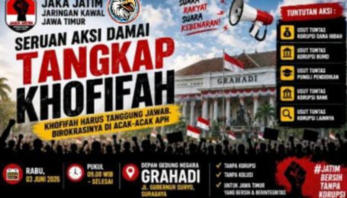 Massa Serukan Aksi Damai di Depan Grahadi, Soroti Dugaan Persoalan Tata Kelola dan Korupsi di Jawa Timur