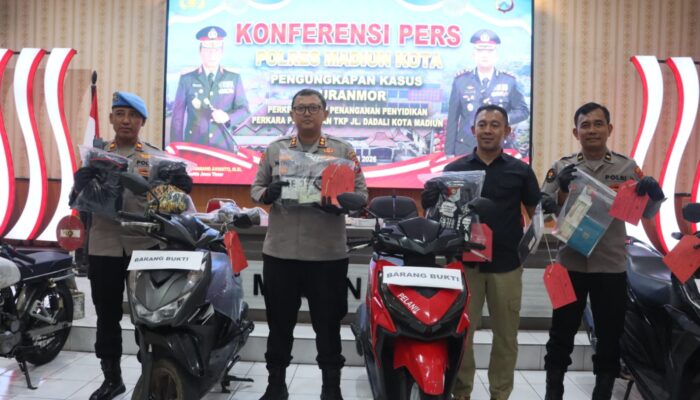 Polres Madiun Kota Ungkap 3 Kasus Curanmor 4 Orang Residivis Diamankan