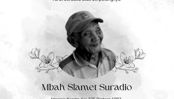 Dunia Perkeretaapian Indonesia berduka, Mbah Slamet Mantan Masinis Tragedi Bintaro Tutup Usia 