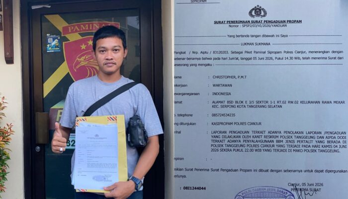 Tim Media Resmi Laporkan Kanit Reskrim dan Bhabinkamtibmas Polsek Tanggeung ke Paminal Polres Cianjur