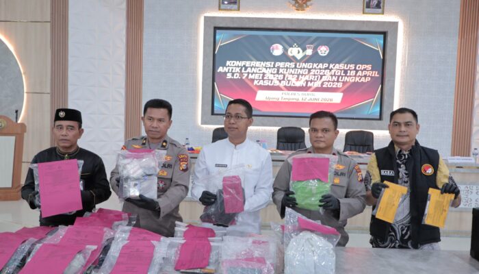 POLRES ROKAN HILIR GELAR KONFERENSI PERS UNGKAP KASUS OPS ANTIK LANCANG KUNING 2026 DAN KASUS NARKOBA BULAN MEI 2026
