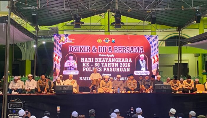 Dzikir dan Doa Bersama Hari Bhayangkara ke-80, Ribuan Jamaah Padati Masjid Agung Bangil