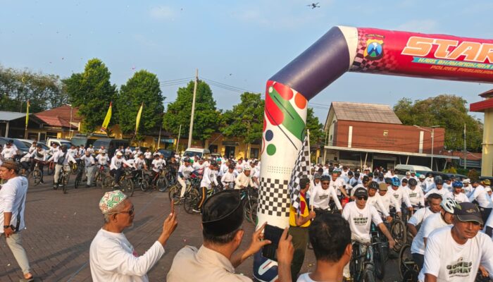 Gowes Bersama Ulama dan Masyarakat, Kapolres Pasuruan Ajak Wujudkan Daerah Aman dan Guyub