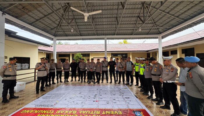 Polres Rokan Hilir Gelar Apel Kesiapan Pengamanan Event Nasional Bakar Tongkang 2026