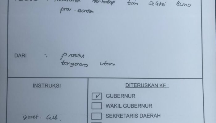 Paseba Sorot Gubernur Banten Soal Tim Seleksi Direksi dan Komisaris BUMD